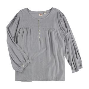 Levi's Womens Halsey Crop Knit Blouse, Blue, Plus Size, 1X, DM